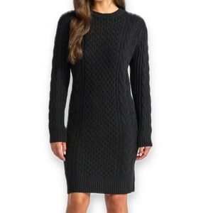 Time And Tru Black Cable Knit Sweater Dress Size Large